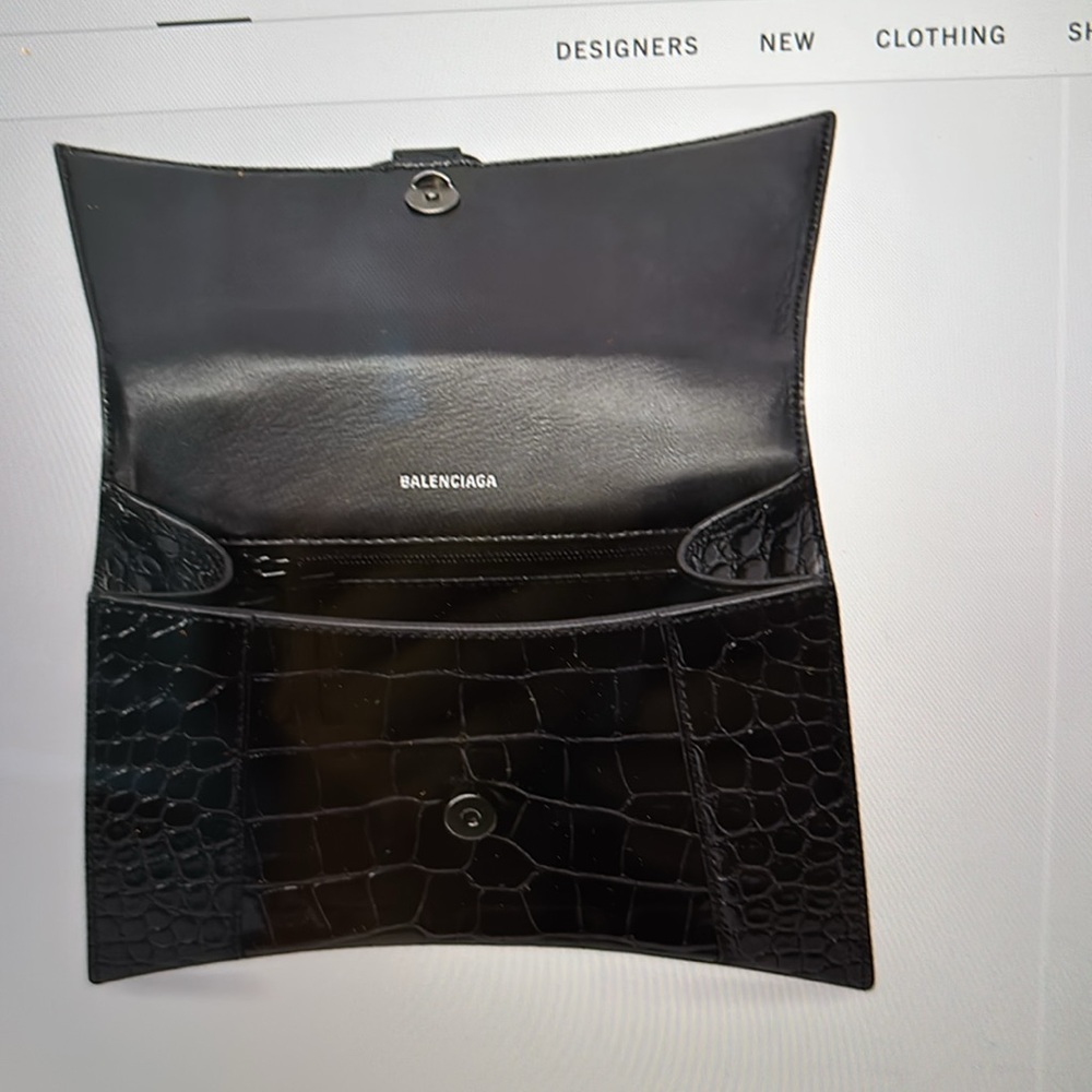 Balenciaga Hourglass XS Black Croc-Embossed Calfskin - Picture 13 of 14